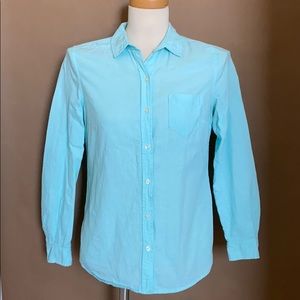 Classic Button-Front Shirt- 100% Cotton- XS